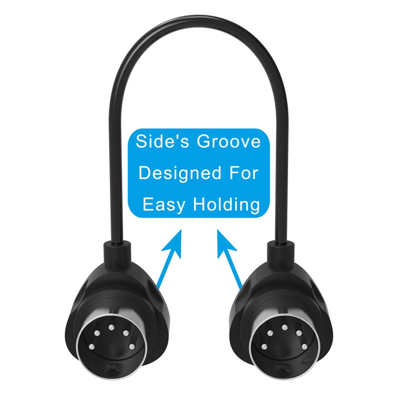 FORE 2-Pack 1-Feet/ 30cm Right-Angle MIDI Cable with Ultra-Small Plugs for Tight Space, 5-Pin Din MIDI Cable Compatible with MIDI Keyboard/Interface/Synthesizer/Guitar Multi Effects/Ideal for Studio - Image 4