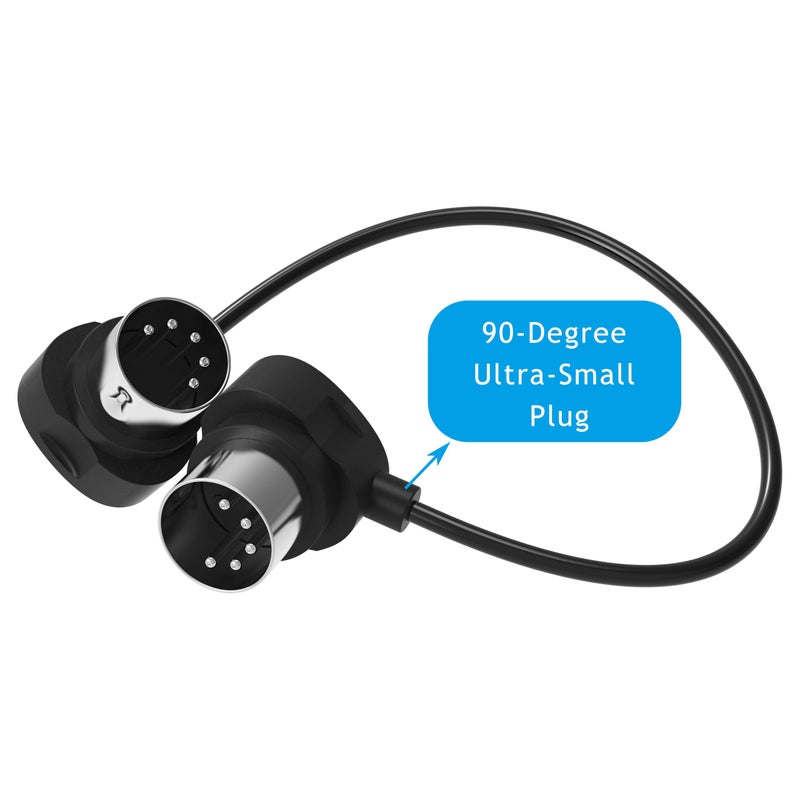 FORE 2-Pack 1-Feet/ 30cm Right-Angle MIDI Cable with Ultra-Small Plugs for Tight Space, 5-Pin Din MIDI Cable Compatible with MIDI Keyboard/Interface/Synthesizer/Guitar Multi Effects/Ideal for Studio - Image 5