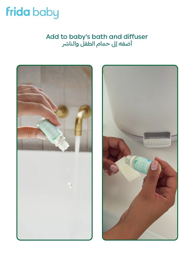 فريدا بيبي قطرات بخار عضوية للاستحمام للأطفال | مزيج مهدئ من اللافندر وزيوت طبيعية | خالية من الكبريتات والبارابين | علاج عطري لطيف للحمام والناشر | ٩٫٥ مل | آمن ومريح - Image 4