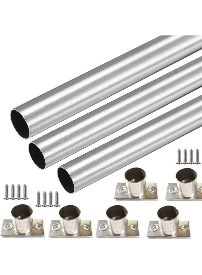 Royal Apex 95 Cm Wardrobe Bar Clothes Rod Closet And Cupboard Organizer Round Chromed Steel With Fittings Easy Installation Rail Coat Rack Wall Or Clothes Rail 1Inch