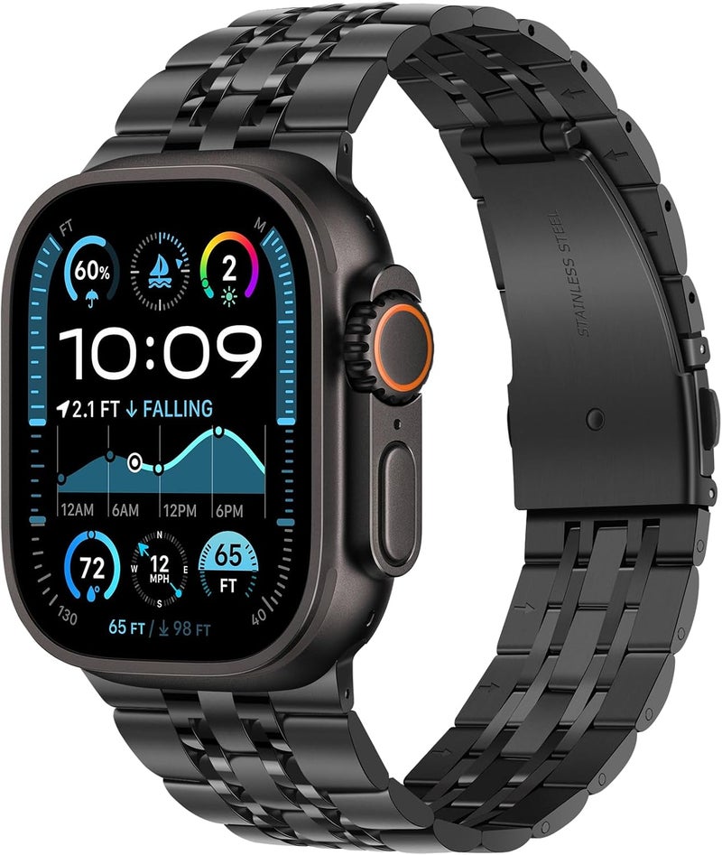 تيسيكار متوافق مع Apple سوار 49mm 46mm 45mm 44mm 42mm 41mm 40mm 38mm, Men Women سوار Solid ستانلس ستيل معدن Bracelet متوافق مع iWatch Ultra 2 Ultra SE Series10 9 8 - Image 1