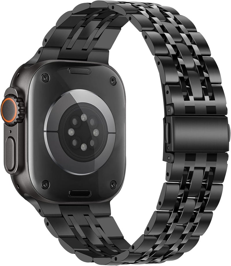 تيسيكار متوافق مع Apple سوار 49mm 46mm 45mm 44mm 42mm 41mm 40mm 38mm, Men Women سوار Solid ستانلس ستيل معدن Bracelet متوافق مع iWatch Ultra 2 Ultra SE Series10 9 8 - Image 3