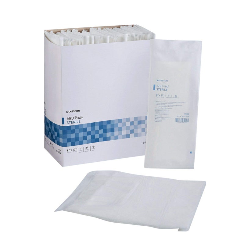 McKesson ABD Pads Sterile Abdominal Pads Wound Dressing 8 in x 10 in 24 Count 4 Packs 96 Total