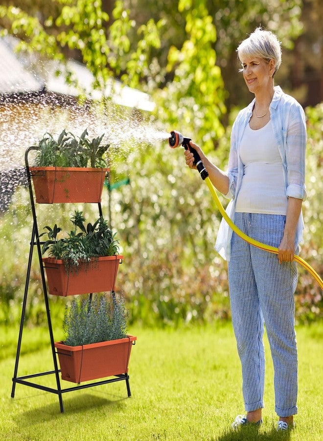 BTY Vertical Raised Garden Bed 3 Tier Elevated Garden Planters Standing Planter Box Outdoor and Indoor for Plants Herbs Flowers Vegetables Brick Red - Image 5