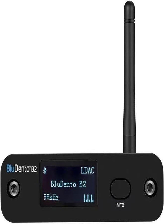 BluDento B2 LDAC/aptX HD Bluetooth 5.1 Hi-Fi Audio Receiver with ESS DAC, OLED Display, Analog RCA, Digital Optical & Coaxial Outputs, Extended Range for Home Stereo - Image 1