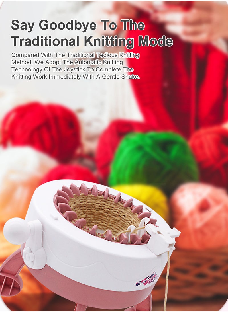 MaBaby - 22 Needles Knitting Machine, Plain/Tube Conversion Keys, Rotating Smart Knit Loom Machine Kits, for Adults and Children Beginners - Image 1