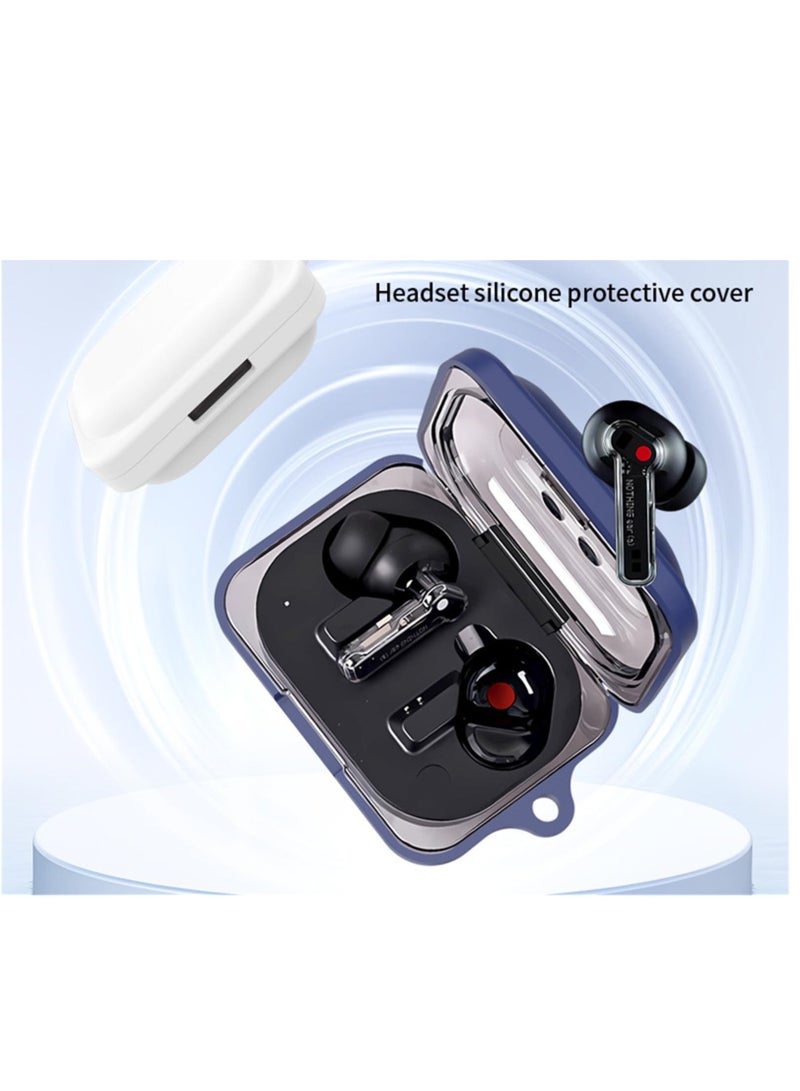 Silicone Case For Nothing Ear (A) Protective Cover with Carabiner (Blue) - Image 4