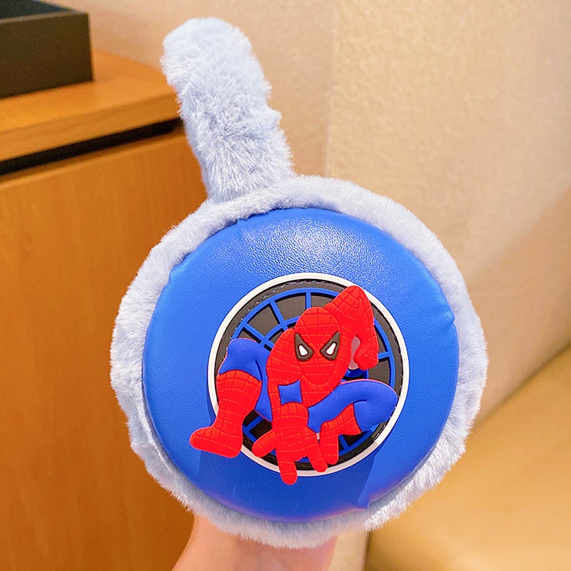 Kids Ultraman Plush Ear Muffs Winter Warm Blue spiderman