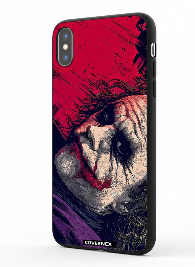 Covernex Apple iPhone Xs Protective Case Cover Printed Featuring Textured Joker Portrait - Image 1