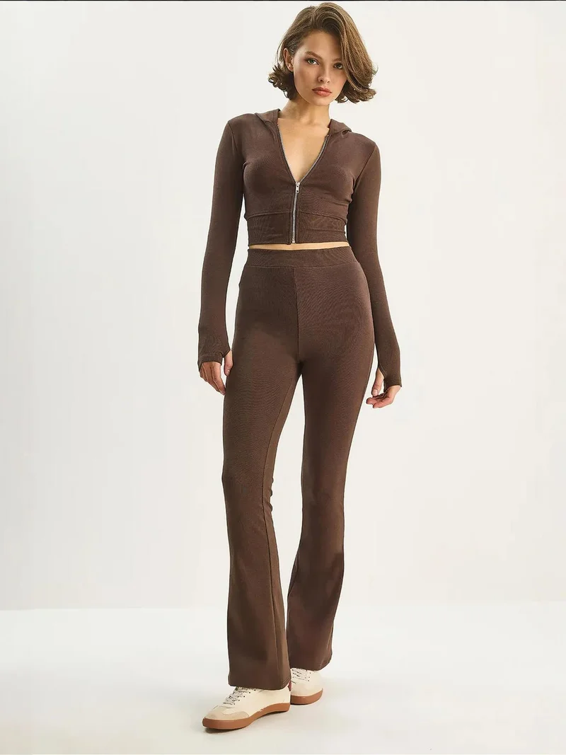 LUCCI Ribbed Cotton High Waist Two-Piece Coord