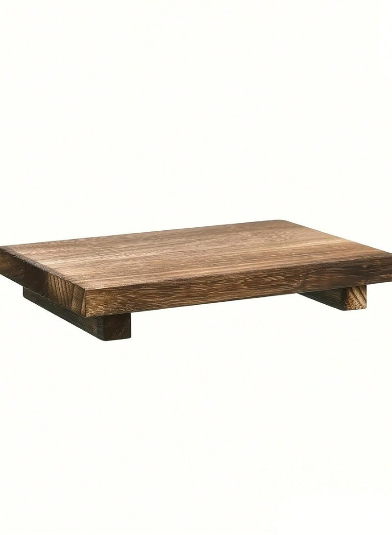 Wood Pedestal Soap Stand, Farmhouse Wood Riser, Soap Dish Holder/Tray Counter Decor for Bathroom Kitchen, Rustic Candle Plant Holder, Display Rectangular Decorative (Antique Walnut)  - Image 5