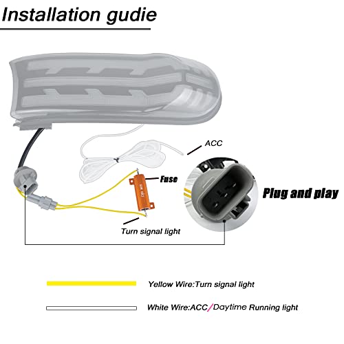 PGTOPONE Smoke Lens Switchback White/Amber LED Front Headlight Compatible with Toyota FJ Cruiser 2007-2021 Accessories Function As Daytime Running Lamp and Turn Signal Light 2 in 2 - Image 2