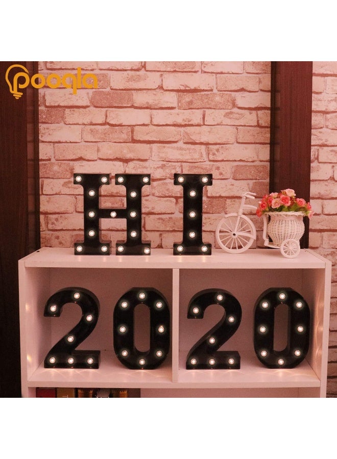 Pooqla Decorative LED Illuminated Letter Marquee Sign  Alphabet Marquee Letters with Lights for Wedding Birthday Party Christmas Night Light Lamp Home Bar Decoration L Black - Image 2