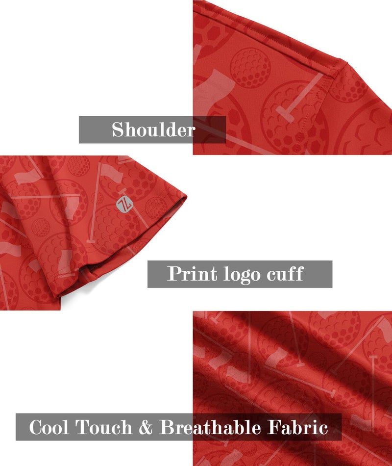ZITY Men's Golf Shirts Short Sleeve Moisture Wicking Performance Print Patterns Casual Collared Golf Polo Shirt for Men - Image 5