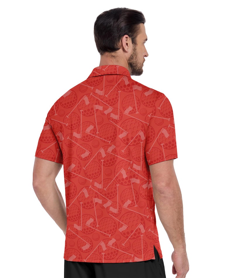 ZITY Men's Golf Shirts Short Sleeve Moisture Wicking Performance Print Patterns Casual Collared Golf Polo Shirt for Men - Image 2