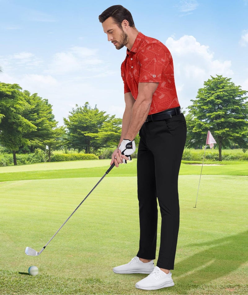 ZITY Men's Golf Shirts Short Sleeve Moisture Wicking Performance Print Patterns Casual Collared Golf Polo Shirt for Men - Image 3