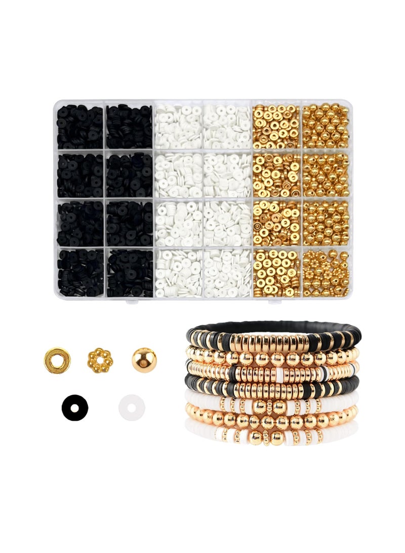 SOLARAE Clay Beads Jewelry Kit, Coffee Bracelets Bead Kit DIY Bracelet Clay Bead Set Handmade Friendship Bracelet Craft Set Arts and Crafts Coffee Bead Kit  for Women  Girl Clay Bracelets Making - Image 1