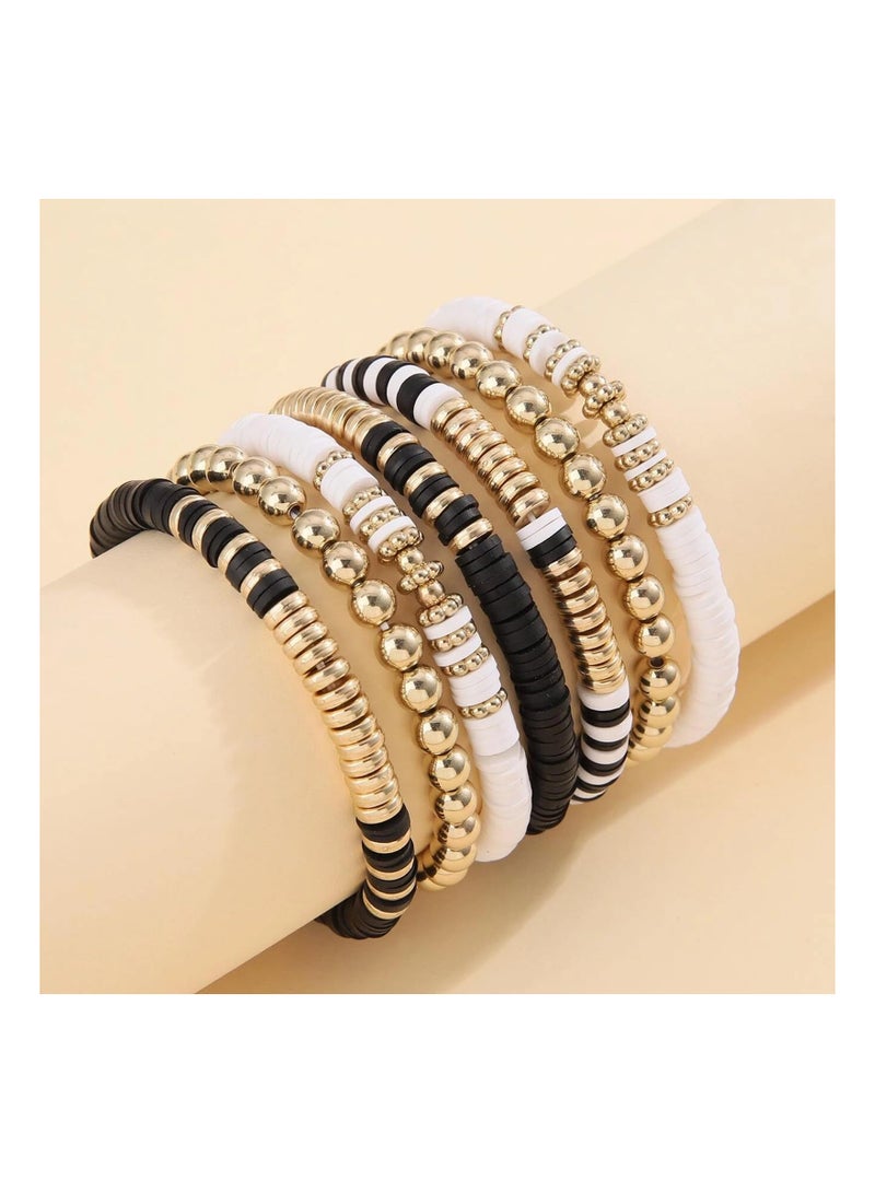 SOLARAE Clay Beads Jewelry Kit, Coffee Bracelets Bead Kit DIY Bracelet Clay Bead Set Handmade Friendship Bracelet Craft Set Arts and Crafts Coffee Bead Kit  for Women  Girl Clay Bracelets Making - Image 3