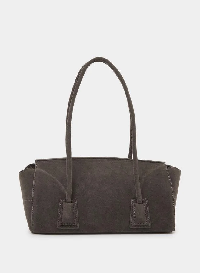 ستايلي Grey Flap Over Elongated Shoulder Bag