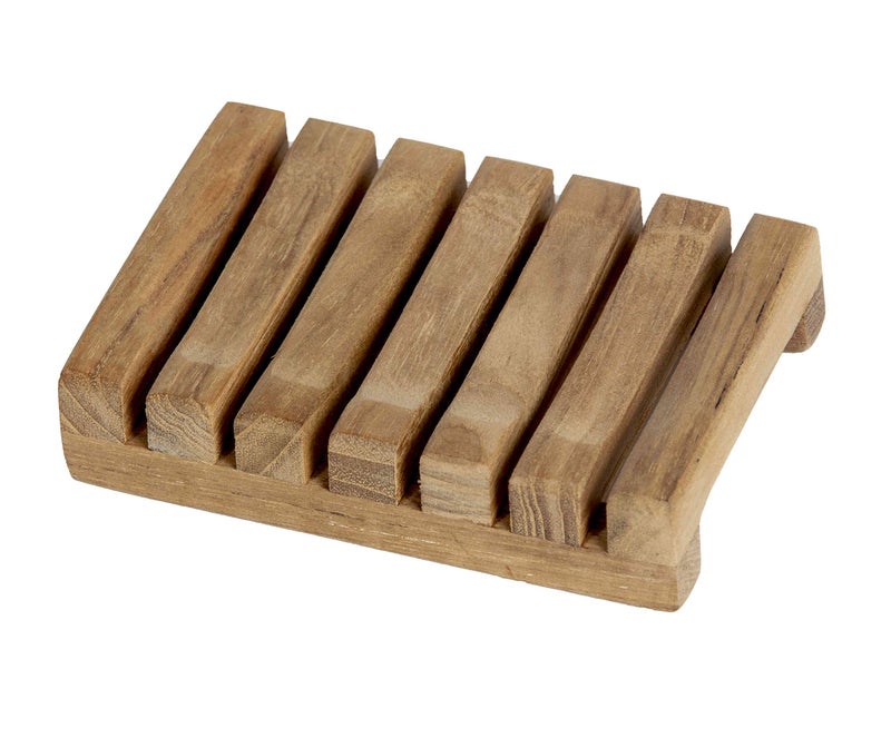 Bare Decor Sudsy Soap Dish, Genuine Teak Wood - Image 1