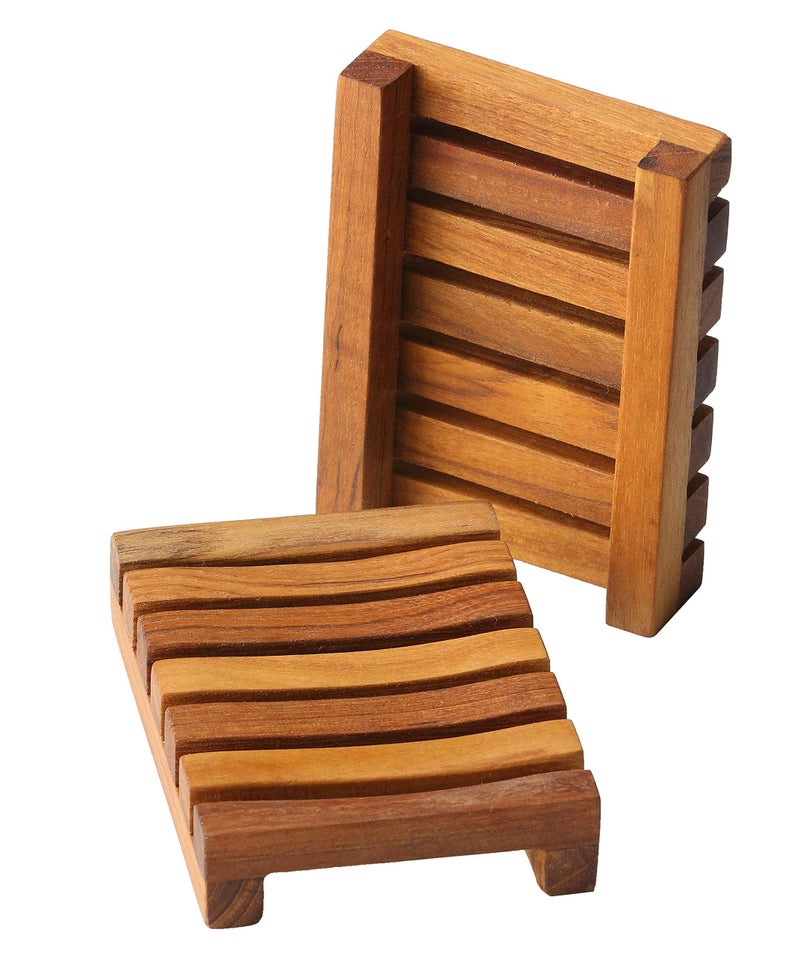 Bare Decor Sudsy Soap Dish, Genuine Teak Wood - Image 2