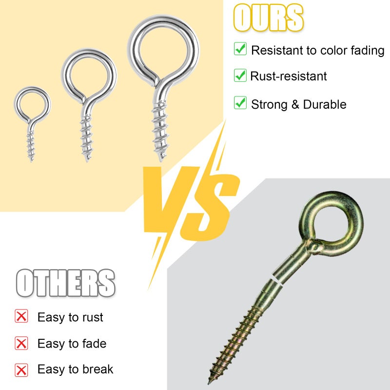 Romeda 720PCS Small Screw Eye Pins, 3 Styles of Mini Eye Screws, Eyelet Pins Hooks for DIY Crafts, Art Projects, Tiaras and Jewelry Making - Silver - Image 3