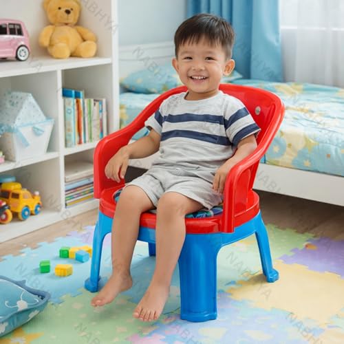 Nabhya Baby Chair,Soft Cushion & Sound Whistle for Kids (38 cm, 33 cm, 25 cm) (Red) - Image 3