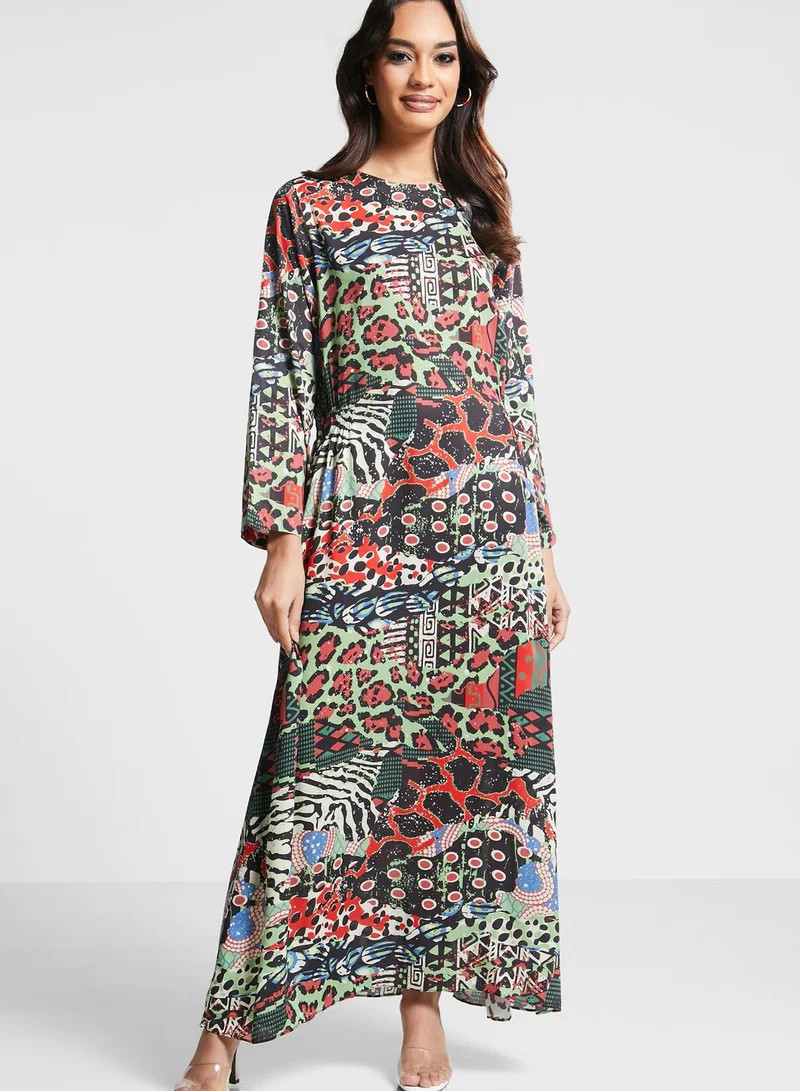 Nishat Linen Floral Print Knitted Dress for Women | Best Price Oman