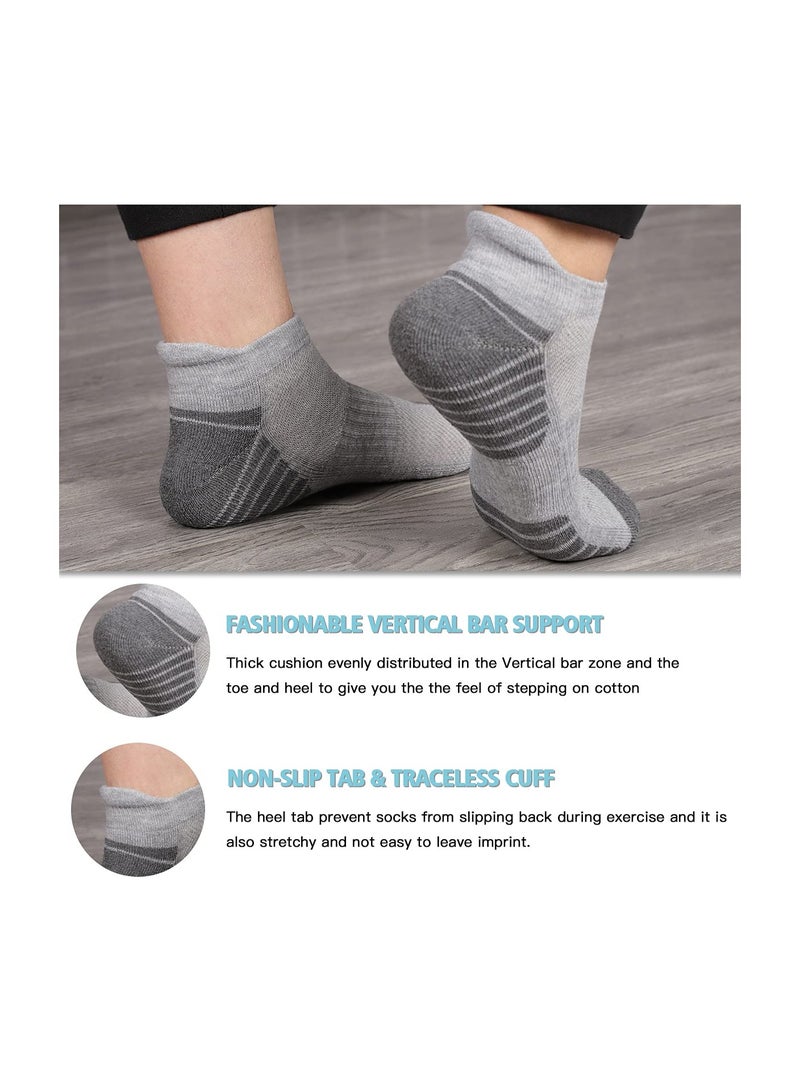 Captaintech 8 Pairs Mens Ankle Athletic Socks Low Cut Breathable Running Socks with Cushion Tab Comfort Sports Trainer Socks Cotton Casual Non-Slip No Show Socks for Men EUR43-46 - Image 3