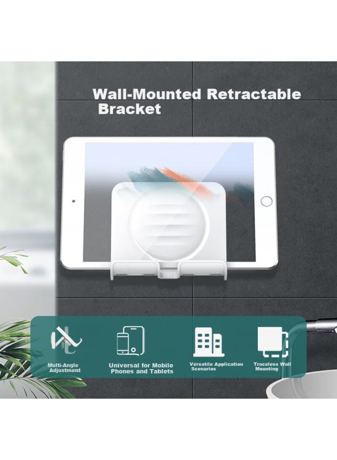 Zitai No-Hole Wall-Mounted Phone Holder Tablet Holder For Bathroom, Kitchen, Bedroom, Desktop Watching Tv Shows And B86 White - Image 1