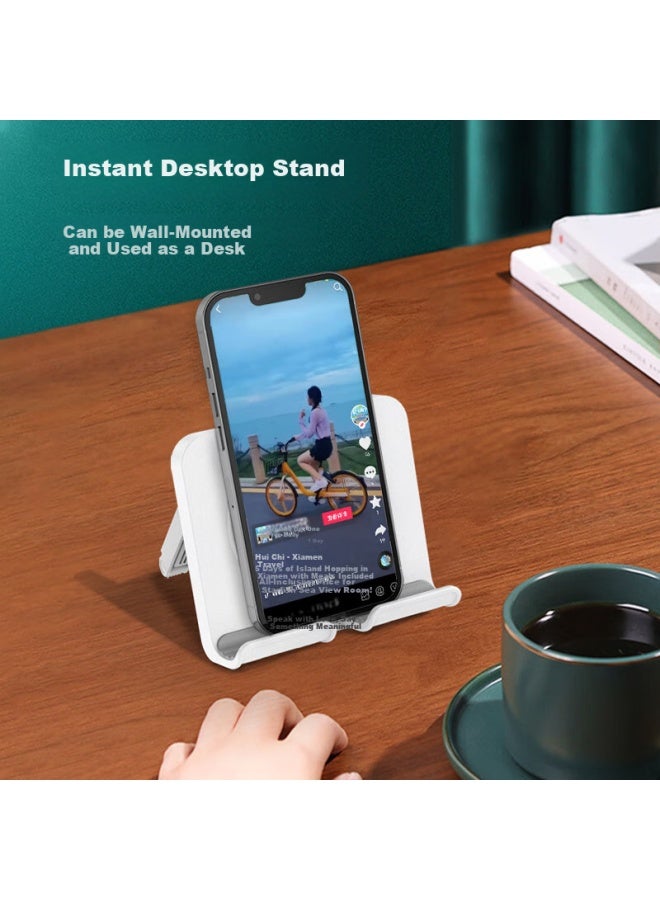 Zitai No-Hole Wall-Mounted Phone Holder Tablet Holder For Bathroom, Kitchen, Bedroom, Desktop Watching Tv Shows And B86 White - Image 5