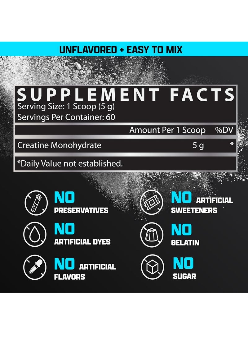 Nutrex Research Creatine Hardcore Muscle Strength Dietary Supplement Unflavored 300g - Image 4