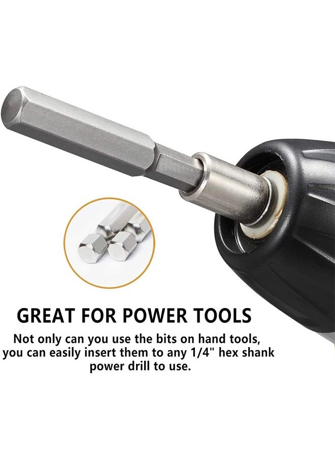 LENND - Hex Head Allen Wrench Drill Bit Set 20PC (10pc Metric & 10pc SAE), 2.3" Long 1/4" Diameter Quick Release Shank Magnetic Screwdriver Bit Set for Assembling Furniture - Image 1