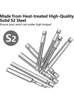 LENND Hex Head Allen Wrench Drill Bit Set 20PC (10pc Metric & 10pc SAE), 2.3" Long 1/4" Diameter Quick Release Shank Magnetic Screwdriver Bit Set for Assembling Furniture  - Image 4