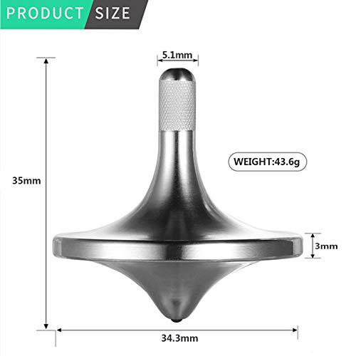 CHEETOP Stainless Steel Spinning Top Premium Exquisite Perfect Balance Well Made Metal Desk EDC Little Fidget Toy Spin Long Time Over 6 Minutes Great Value Silver Large Diameter 34mm - Image 5