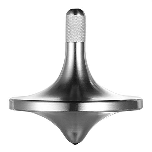 CHEETOP Stainless Steel Spinning Top Premium Exquisite Perfect Balance Well Made Metal Desk EDC Little Fidget Toy Spin Long Time Over 6 Minutes Great Value Silver Large Diameter 34mm - Image 1