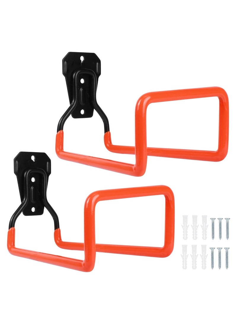 Hihonor Garden Hose Holder,  Wall Mount, Heavy Duty Garden Hose Hanger, Free Standing Metal Hose Rack for Outside Yard , Garage, Ropes etc. (2pcs Orange)  - Image 1
