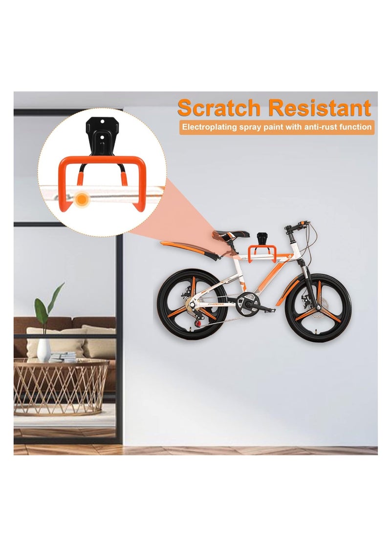 Hihonor Garden Hose Holder,  Wall Mount, Heavy Duty Garden Hose Hanger, Free Standing Metal Hose Rack for Outside Yard , Garage, Ropes etc. (2pcs Orange)  - Image 2