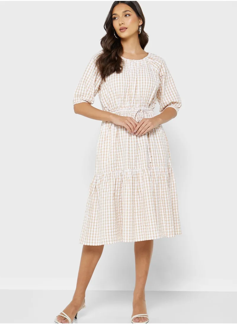 French Connection Gingham Tiered Dress