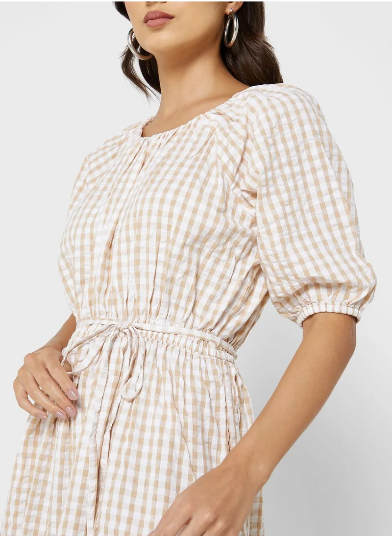 French Connection Gingham Tiered Dress
