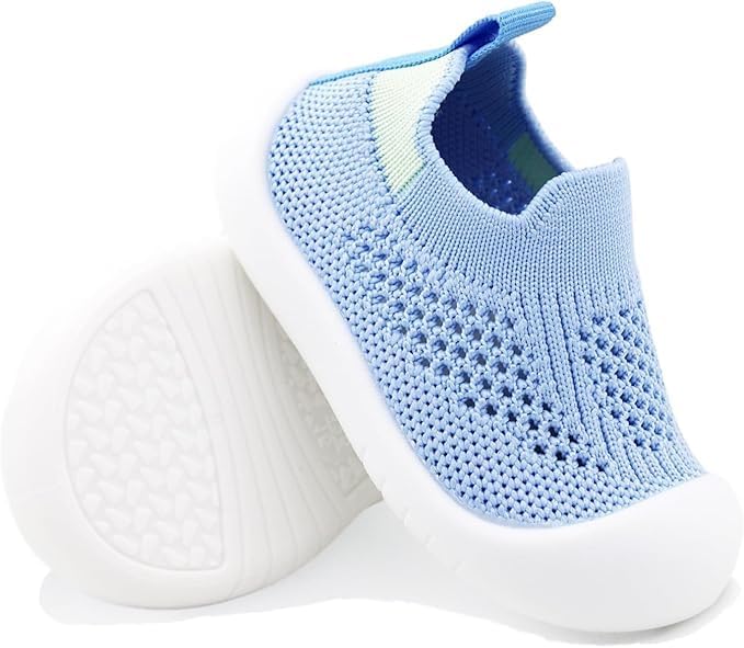 ZONEY Baby Shoes Toddler First Walking Shoes Infant Sneakers Breathable Knitted Mesh Blue - Image 1