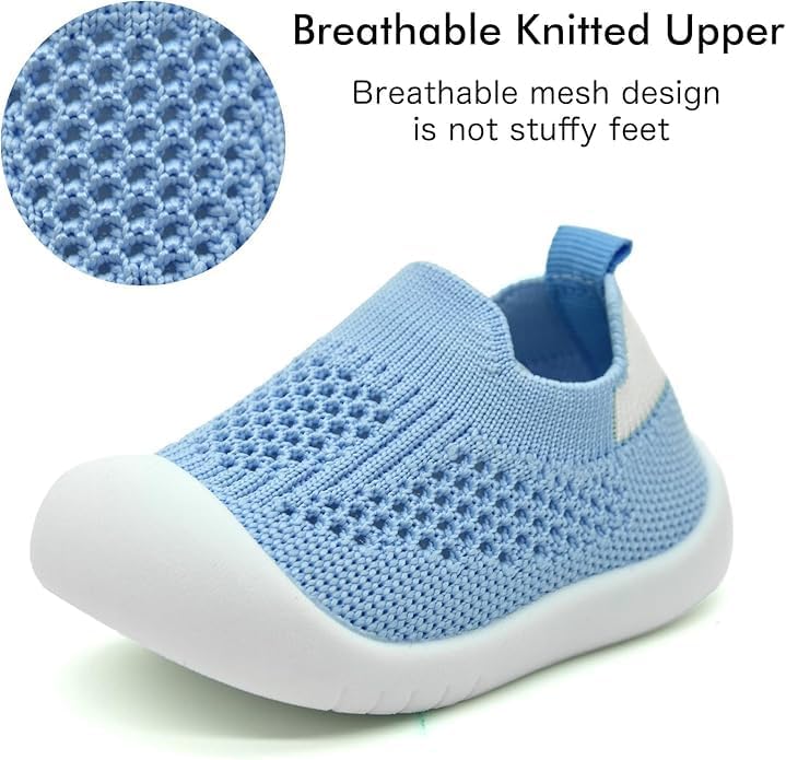 ZONEY Baby Shoes Toddler First Walking Shoes Infant Sneakers Breathable Knitted Mesh Blue - Image 5