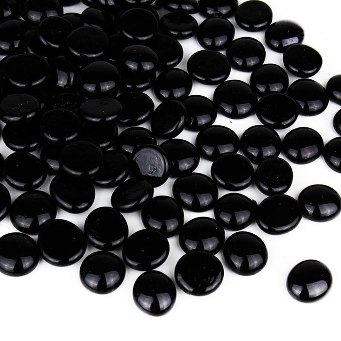BLACK GLASS GEMSTONE BEADS VASE FILLERS 2 LBS FLAT MARBLE BEADS MULTIPLE COLOR CHOICES AQUARIUM DECOR ROCKS FLORAL STONES DECORATIVE MOSAIC GLASS GEM PEBBLES