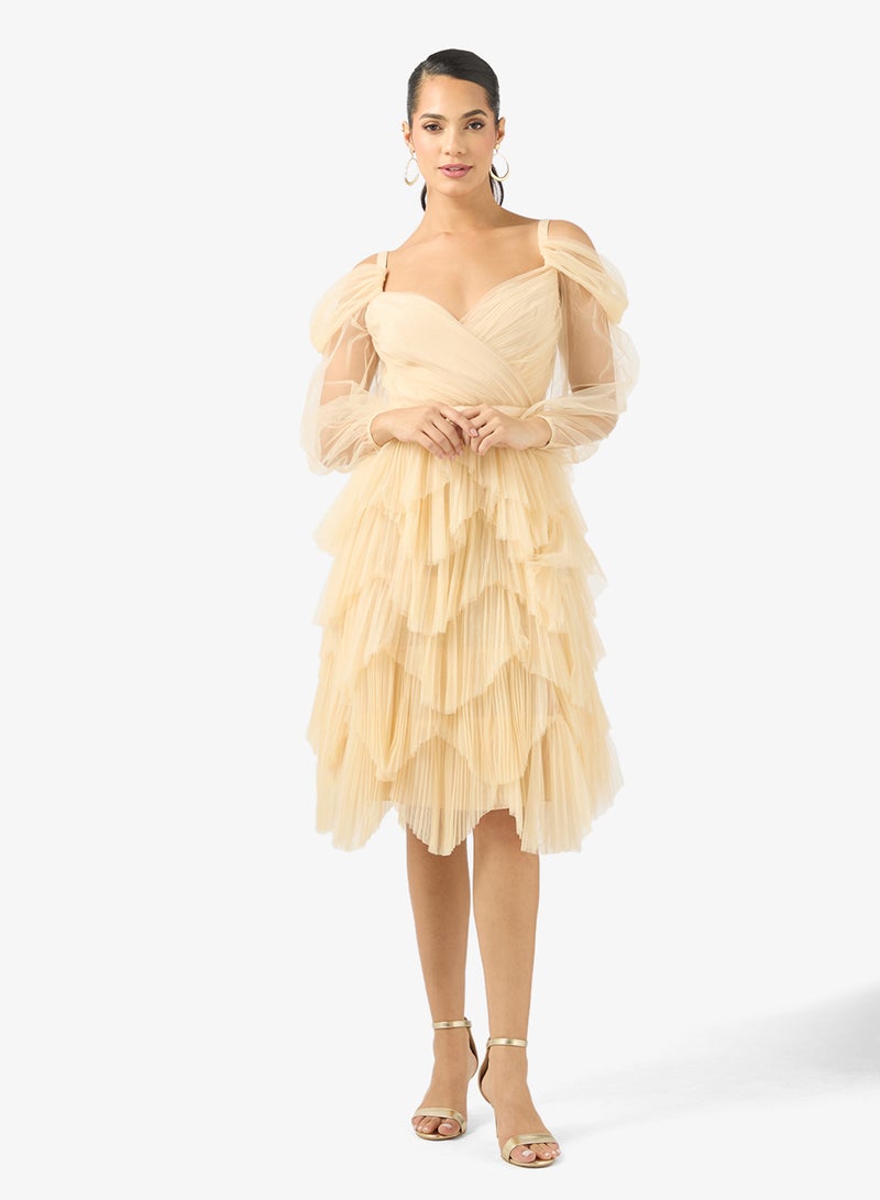 True Decadence V-Neck Half Sleeve Maxi Dress - Image 1