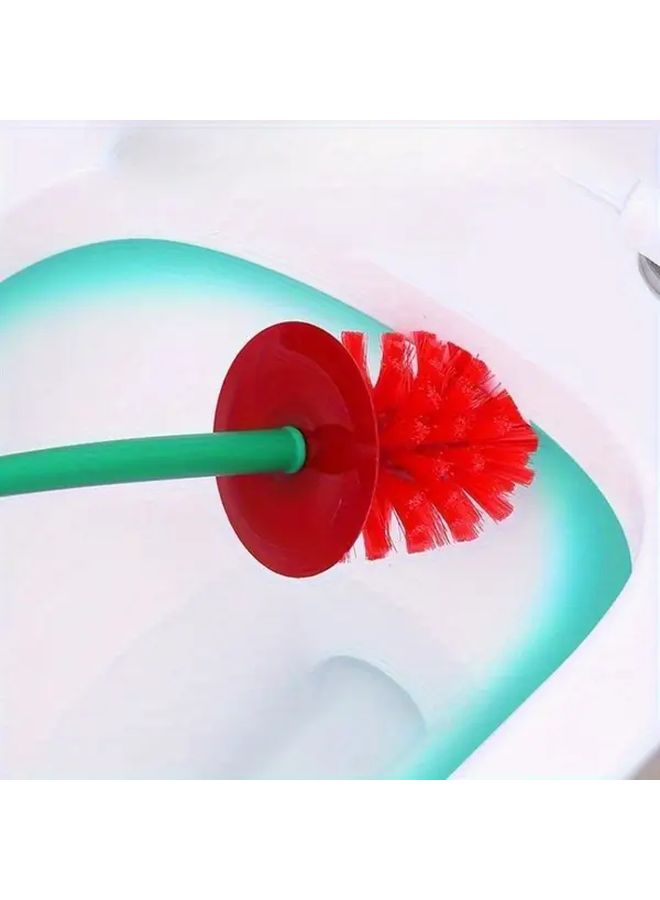 Green Cherry Shaped Toilet Brush Set Long Handle Soft Bristle Durable Plastic Bathroom Cleaning - Image 3