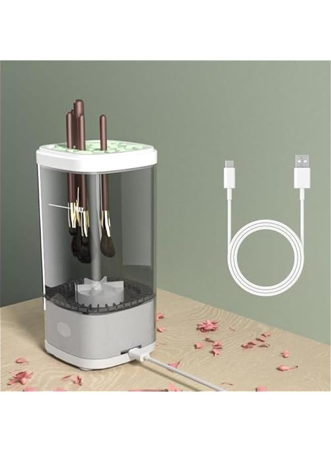 بيوينتي ماكياج الكهربائي فرشاة تنظيف آلة 3-في-1 المحمولة مستحضرات التجميل آلة التنظيف التلقائي (أبيض شفاف) - Image 3