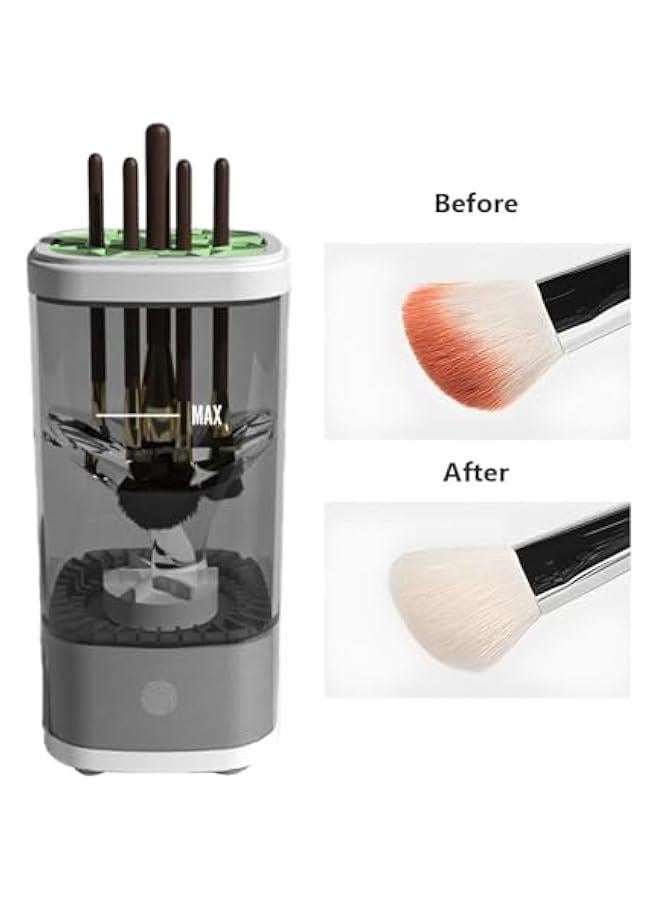 بيوينتي ماكياج الكهربائي فرشاة تنظيف آلة 3-في-1 المحمولة مستحضرات التجميل آلة التنظيف التلقائي (أبيض شفاف) - Image 5