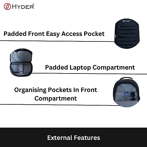 HYDER Peak Black 35L Unisex Multi-functional Laptop Bag/Backpack for Men and Women - Perfect Bags for College, School, and Business Travel with Padded Sleeve For Laptops Protection - Image 3