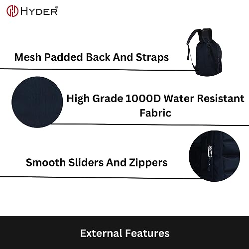 HYDER Peak Black 35L Unisex Multi-functional Laptop Bag/Backpack for Men and Women - Perfect Bags for College, School, and Business Travel with Padded Sleeve For Laptops Protection - Image 4