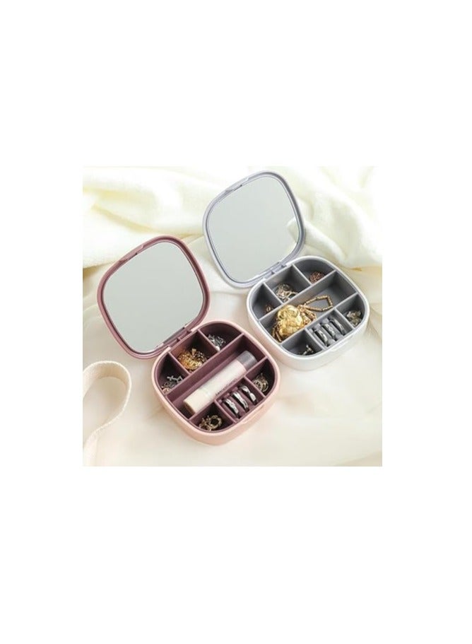Small Jewelry and Accessories Organizer Box with Mirror for Women and Girls - Image 1